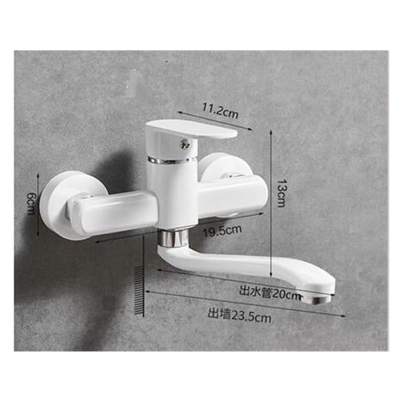 Mop Pool Faucet White Kitchen Tap Brass Sink Faucet Wall Mounted Kitchen Faucet Single Handle Washing Basin Hot & Cold Mixer Tap