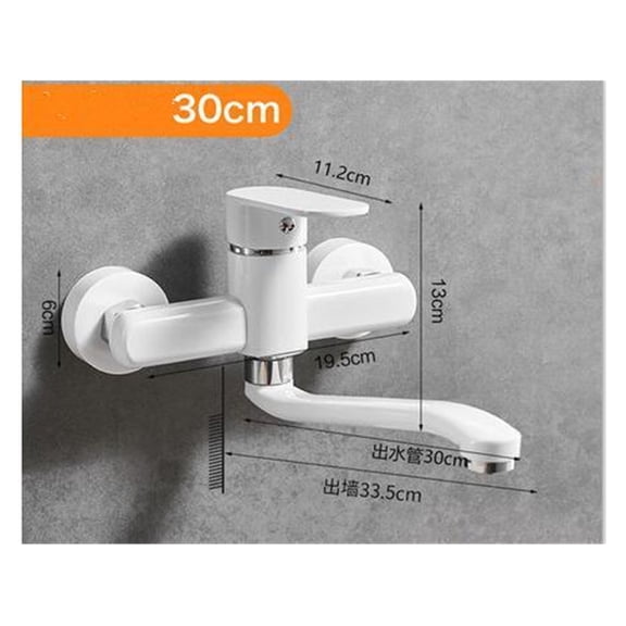 Mop Pool Faucet White Kitchen Tap Brass Sink Faucet Wall Mounted Kitchen Faucet Single Handle Washing Basin Hot & Cold Mixer Tap