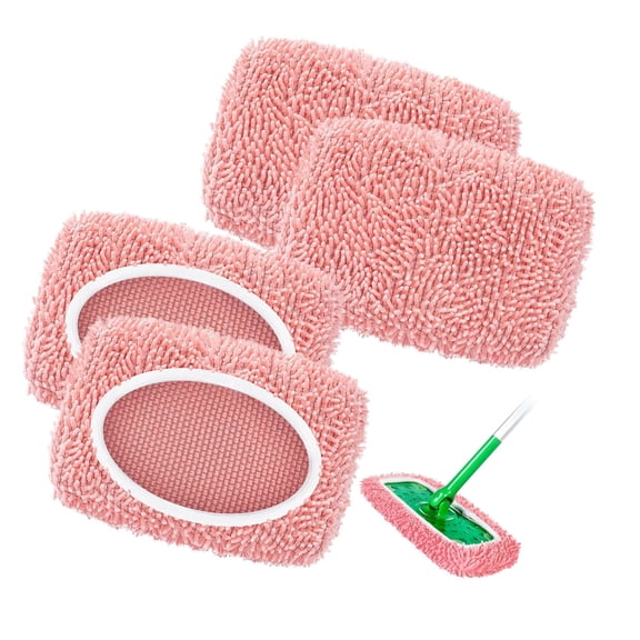 Mop Refill Heads Machine Washable Microfiber Replacement Cleaning Sheets For Hard Grounds 4 Pack Cleaning Cloths