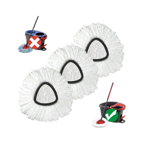 Mop Replace Head, 3 Pack Spin Mop Replacement Head Easywring 1-Tank System, Easy Cleaning, Microfiber, Machine Washable
