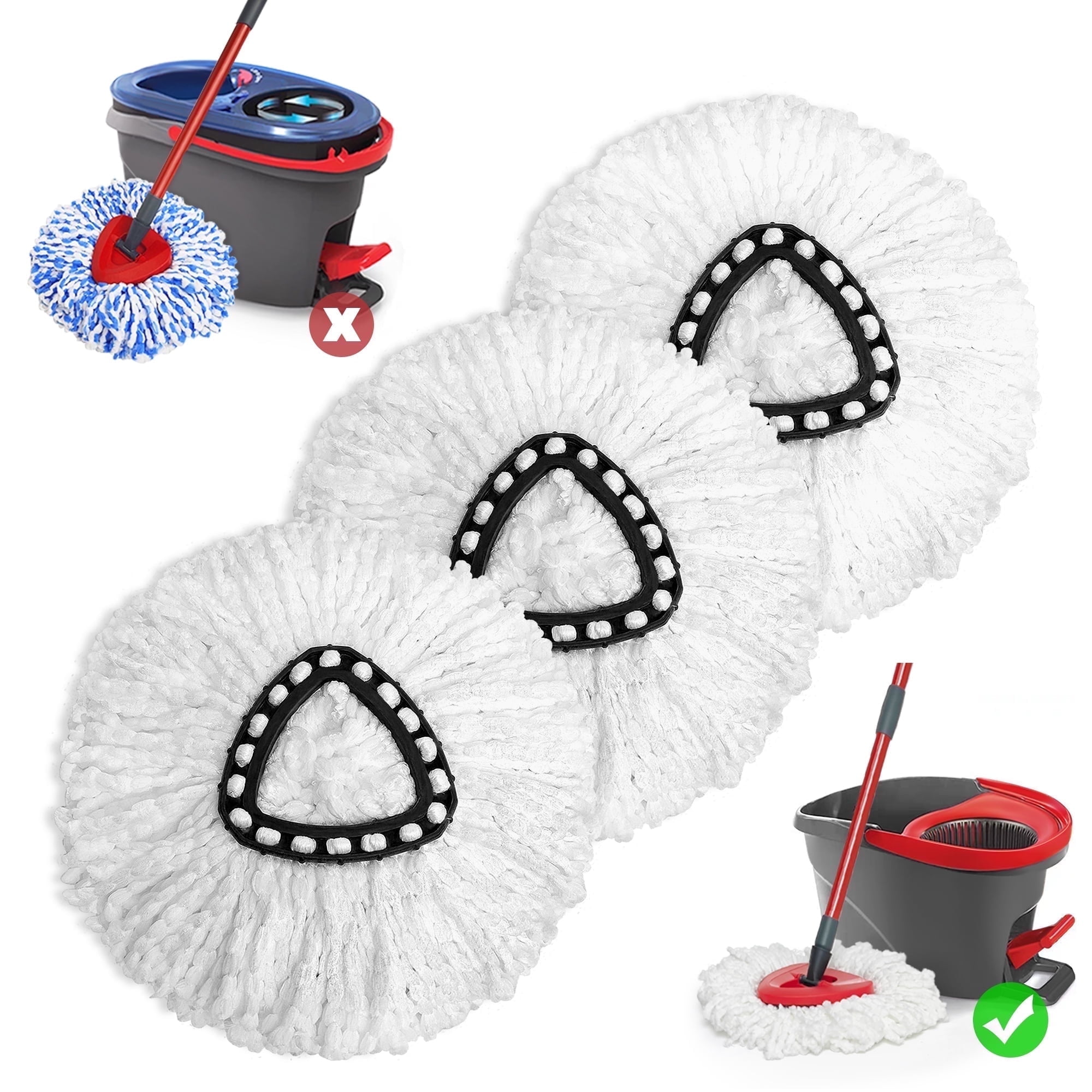 Mop Replace Head 3 Pack for EasyWring 1 Tank System