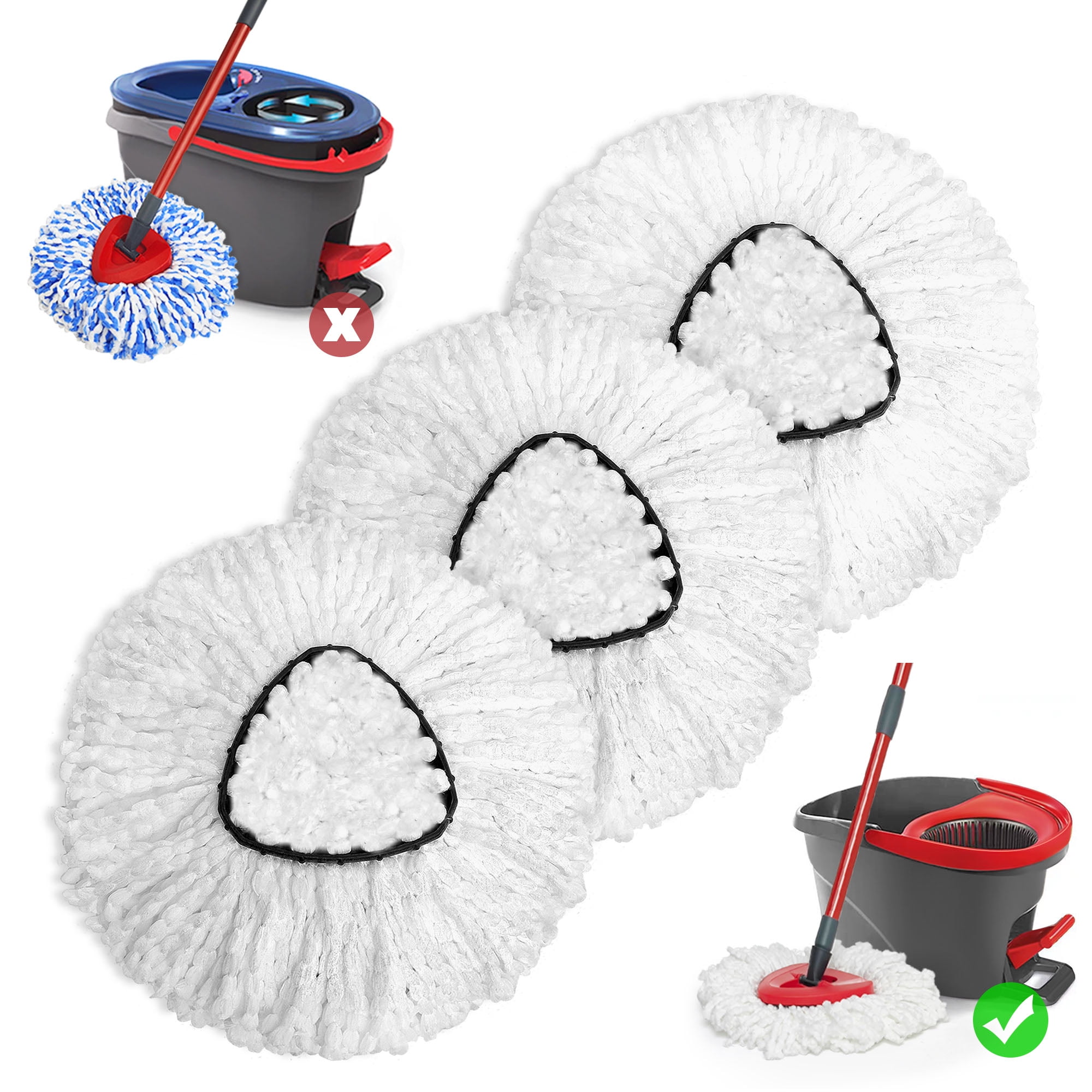 Mop Replace Head 3 Pack for EasyWring 1 Tank System