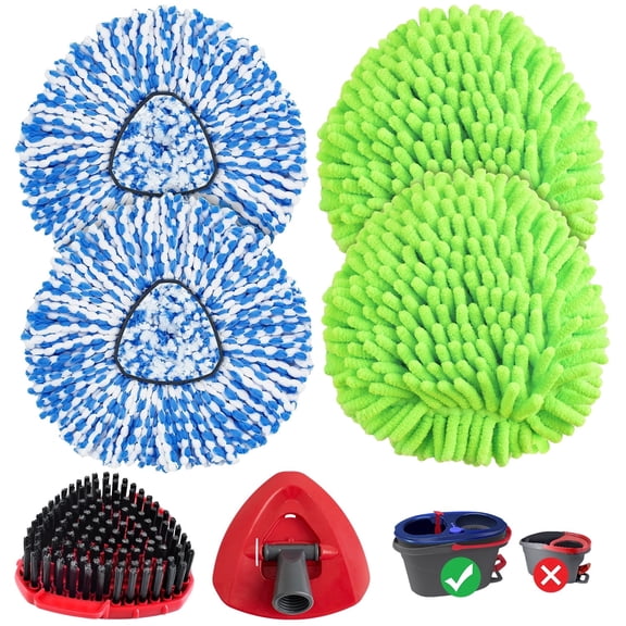 GFRED 6-Pack Mop Heads Replacements for O-Cedar RinseClean 2-Tank(Handle Not Included)