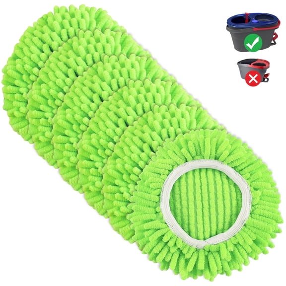GFRED Chenille Duster Replacement Head Microfiber Mop Head Fits O-Cedar RinseClean, 6-Pack