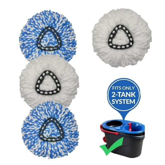 Mop Replace Heads For OCedar Spin Mop 2Tank System, 4.33 Inches Core