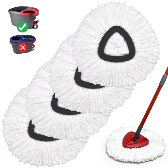 GFRED Mop Heads Replacements for O-Cedar EasyWring Spin Mop, Microfiber Refills 4-Pack