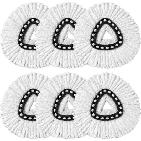 Mop Replacement Heads Compatible with O-Cedar EasyWring Spin Mops 6 Pack-Washable Microfiber Spin Head Refills-Easy Cleaning Mop Head Replacement