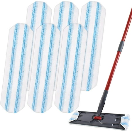 Mop Replacement Pads for OCedar H2prO Flat Mop System, 6 Pack Mop Pads for Ocedar H2prO Flat Mop, Machine Washable and Reusable Microfiber Mop Heads Replacements