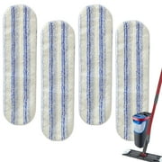 Mop Replacement Pads for Ocedar H2prO Flat Mop, 4 Pack Mop Refills for H2pro Flat Mop, Machine Washable Reusable Microfiber Mop Heads Replacements for Ocedar H2 Pro Mop