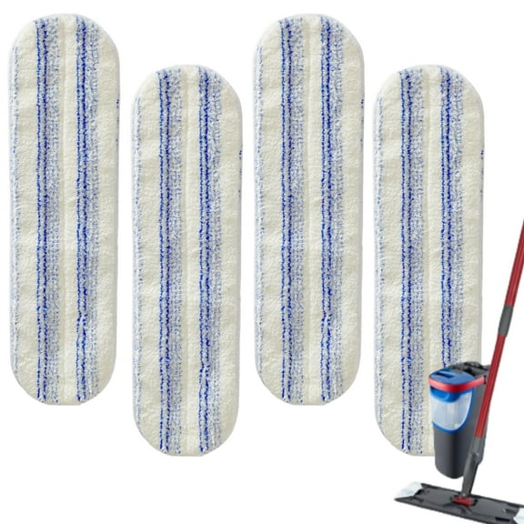 Mop Replacement Pads for Ocedar H2prO Flat Mop, 4 Pack Mop Refills for H2pro Flat Mop, Machine Washable Reusable Microfiber Mop Heads Replacements for Ocedar H2 Pro Mop