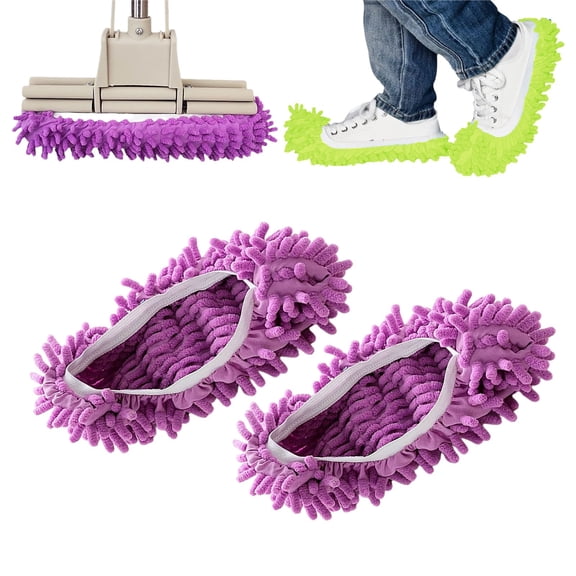 Mop Slippers for Floor Cleaning – Microfiber Dusting Slippers Shoes, Soft Washable Reusable Mop Socks, House Cleaning Tools for Kitchen Office, 1 Pair dusting slippers for floor cleaning