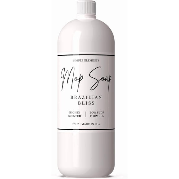 Luxury Mop Soap, Highly Scented Floor Cleaner for Hardwood, Tile, Laminate & Stone Floors, Low Suds, No Residue, Non-Toxic, 32 oz - Brazilian Bliss