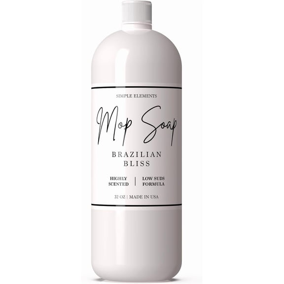 Mop Soap Highly Scented Fragrance, Long Lasting Luxury Floor Cleaner for Hardwood, Tile, Laminate & Stone, Low Suds No Residue Formula, All Mop Types, Made in USA, 32oz Brazilian Bliss Fragrance