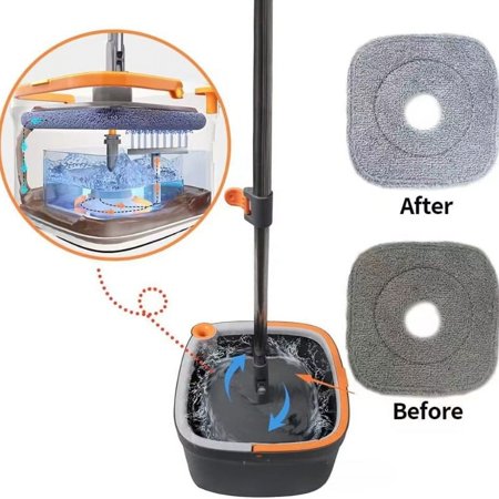 Mop Water Separation Square Mop With Bucket 3PCS Mop Heads 360 Ceaning  Microfiber Lazy Floor Floating Household Cleaning mop