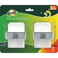 thumbnail image 1 of SCRUBIT Wall Mount Hardware Hooks for Mop and Broom, Self Adhesive Plastic Organizer, 2-Pack, 1 of 6