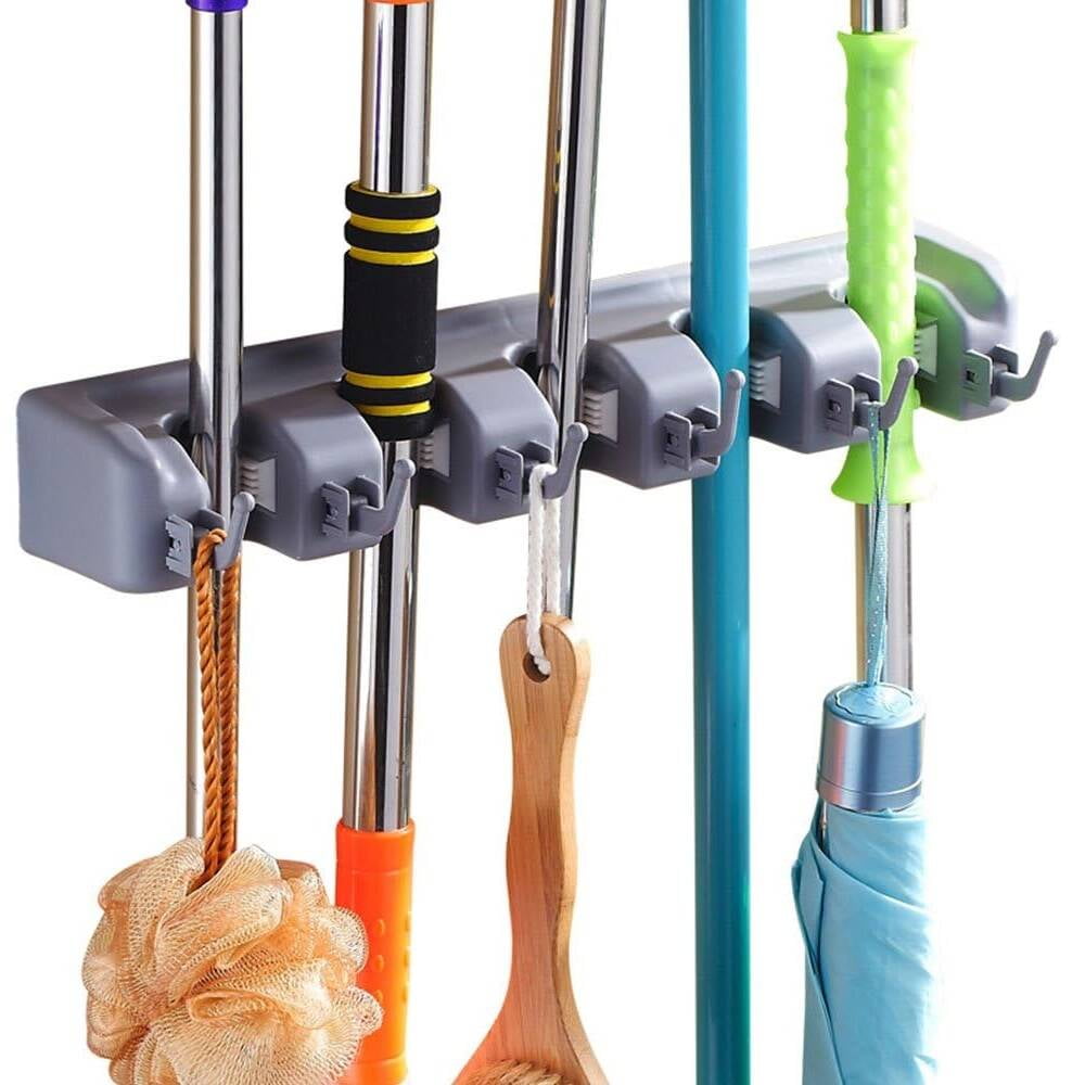 Mop and Broom Holder Wall Mounted Garden Tool Organizer Rake or Mop