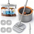 thumbnail image 1 of Mop and Bucket Set, Spin with Dirty Water Self Separation System 4 Head Replacement, Cleaning Mops Buckets Scraper for Household Use Floor, 1 of 4