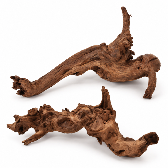 Mopani Driftwood 12.5 to 18 Inch (Pack of 2) for Aquarium Decor Reptile