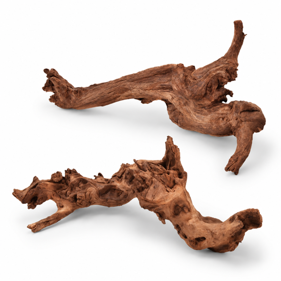 Mopani Driftwood 12.5 to 18 Inch (Pack of 2) for Aquarium and Reptile Decor
