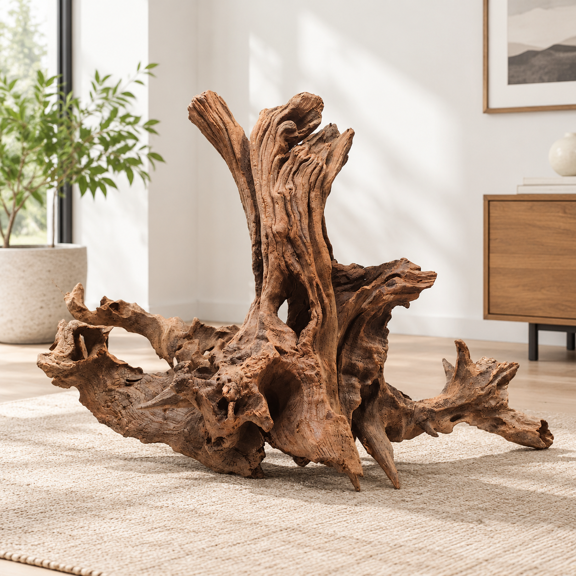 Mopani Driftwood Aquarium Decor, 13-17 Inch, Wood for Fish Tanks and Reptile Habitats