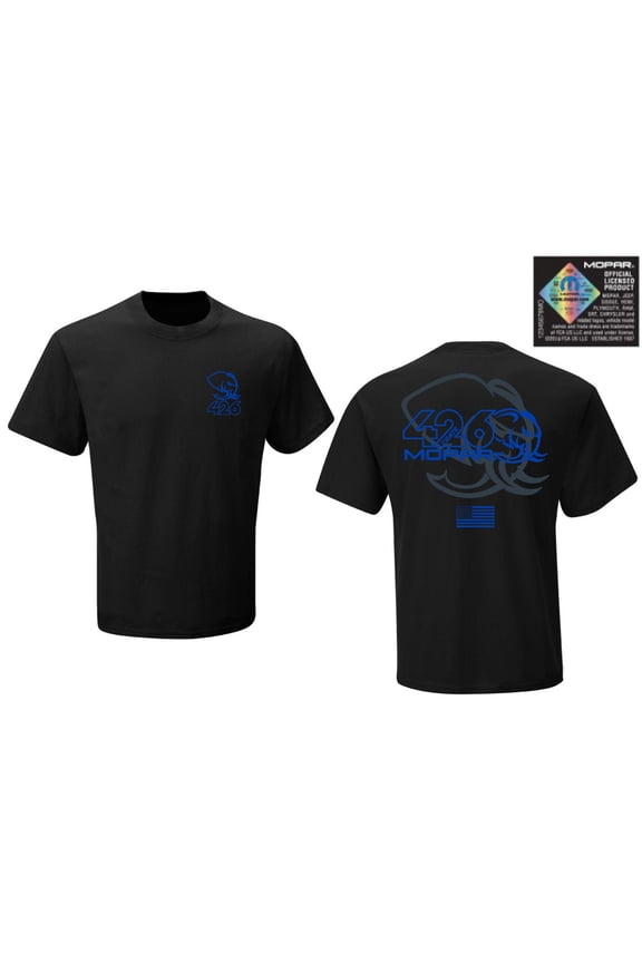 Mopar 426 Crate Hemi Men's Licensed Hellephant Logo Tee T-Shirt - Black (Small)