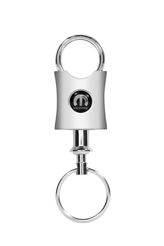 Black Logo Contoured Metal Valet Key Chain
