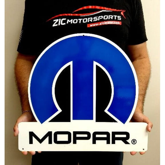 Mopar Blue Omega - Heavy Duty Steel Sign 19" x 17.19"