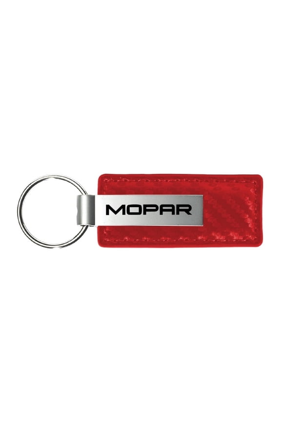 Mopar Carbon Fiber Leather Key Chain (Red)