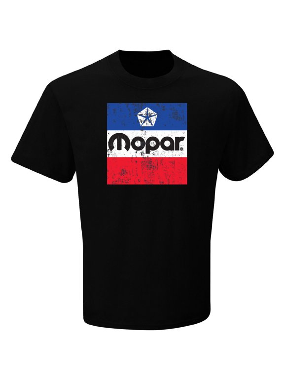 Mopar Distressed Classic Logo Black Short Sleeve Men's T-shirt Official Licensed (M)