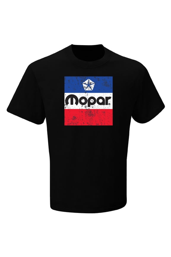 Mopar Distressed Classic Logo Black Short Sleeve Men's T-shirt Official Licensed (M)