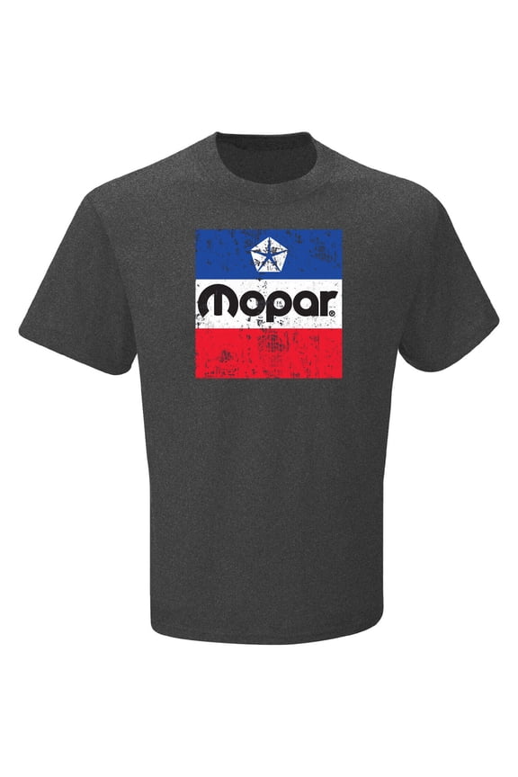 Mopar Distressed Classic Logo Heather Grey Short Sleeve Shirt Official Licensed (XL)