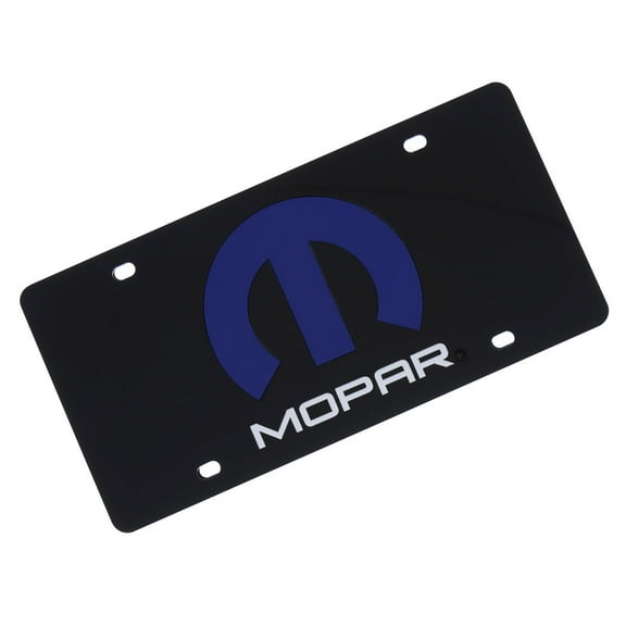 Mopar Dual Logo License Plate (Black)