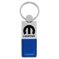 thumbnail image 1 of Mopar Duo Rectangular Leather Key Chain (Blue), 1 of 2