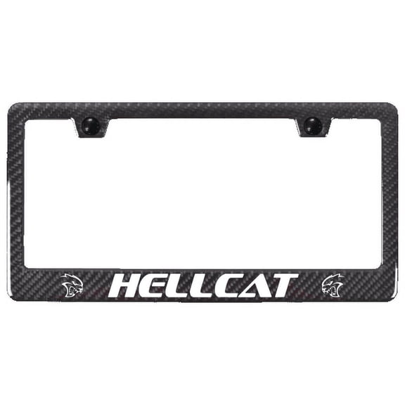 Mopar Hellcat Logo Black ABS Carbon Fiber License Plate Frame Official Licensed