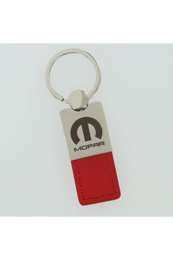 Mopar Keychain & Keyring - Duo Premium Red Leather