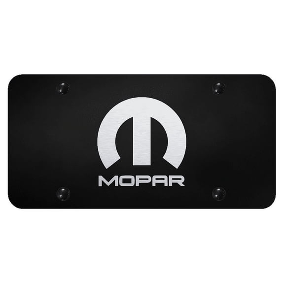 Mopar Laser Etched Logo License Plate (Black)
