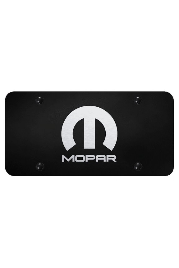 Mopar Laser Etched Logo License Plate (Black)