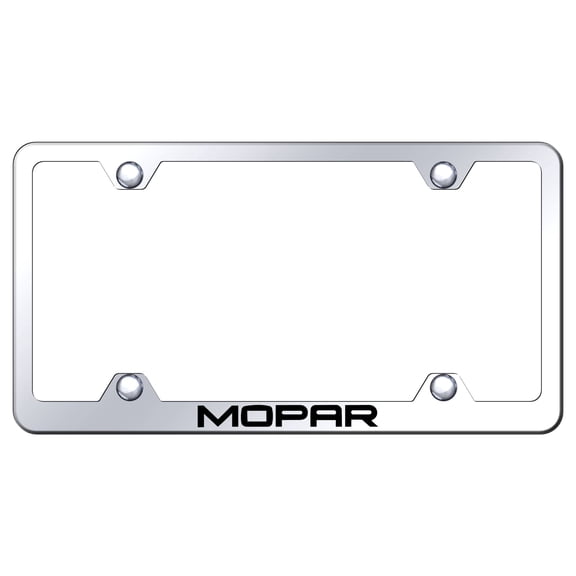 Mopar Laser Etched Logo Stainless Steel Wide Body License Plate Frame (Chrome)