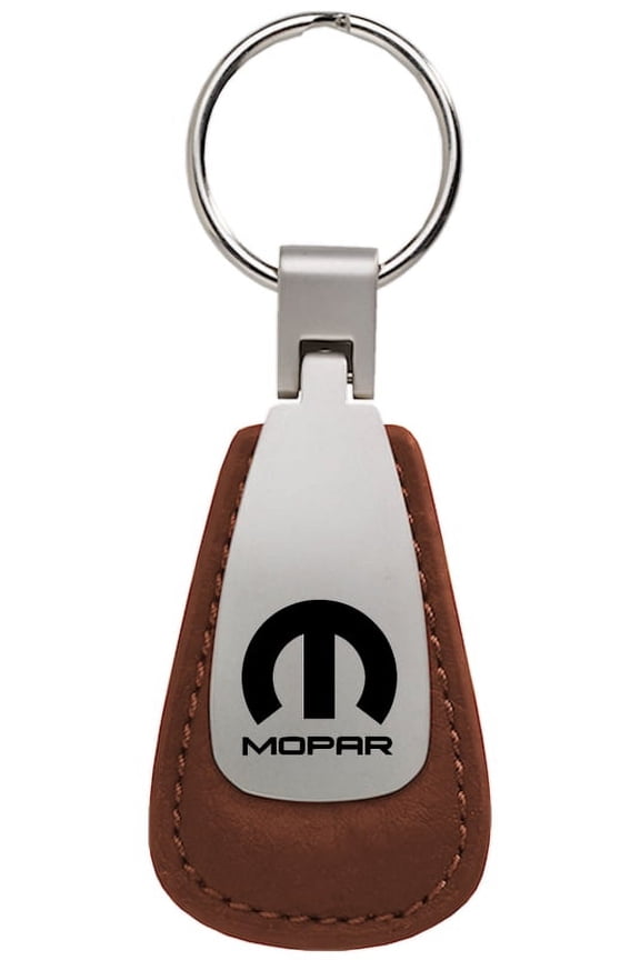 Mopar Leather Teardrop Key Chain (Brown)