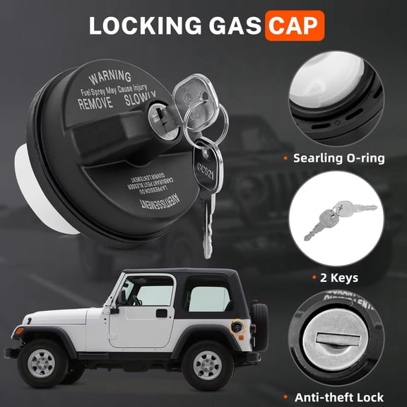 Mopar Locking Gas Fuel Cap 5278655AB For 2001-2021 Chrysler Jeep Dodge Ram