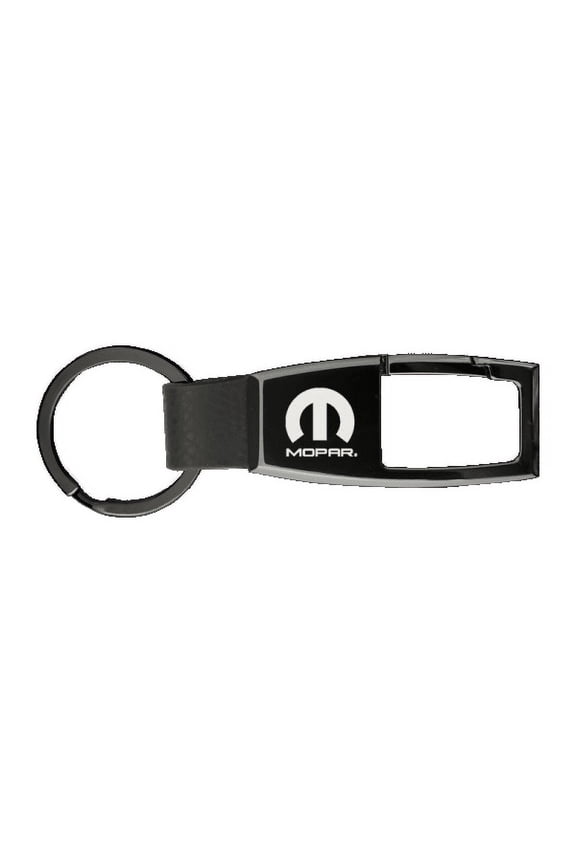 Mopar Logo Premier Carabiner Black Pearl Key Chain Fob Ring Official Licensed