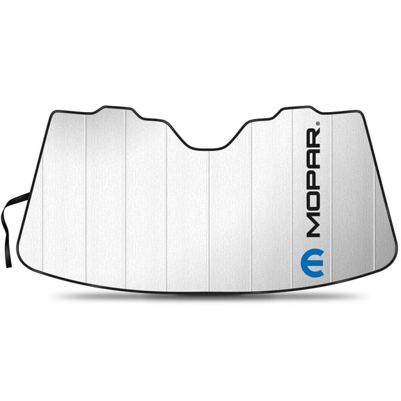 Mopar Logo Universal Fit Enforced Stand-Up Auto Windshield Sun Shade at Standard Size 54"x 27.5"