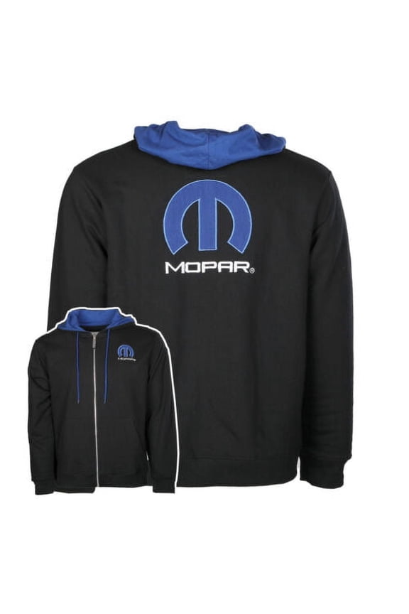 Mopar Omega Embroidered Logo Black / Blue Sweatshirt Hoodie Official Licensed (S)
