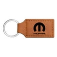 thumbnail image 1 of Mopar Rectangular Brown Leather Key Chain, 1 of 5