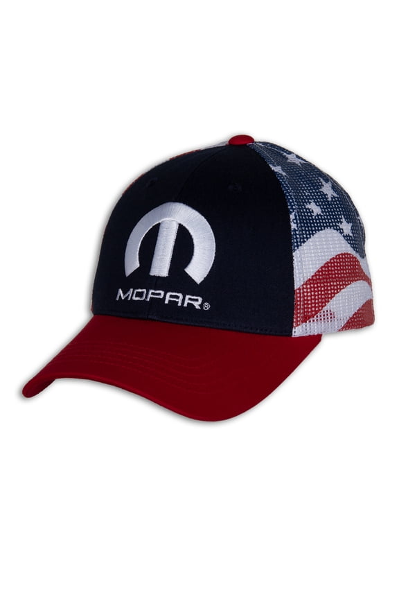 Mopar Red White Blue American Flag Mesh Hat - Adult Size