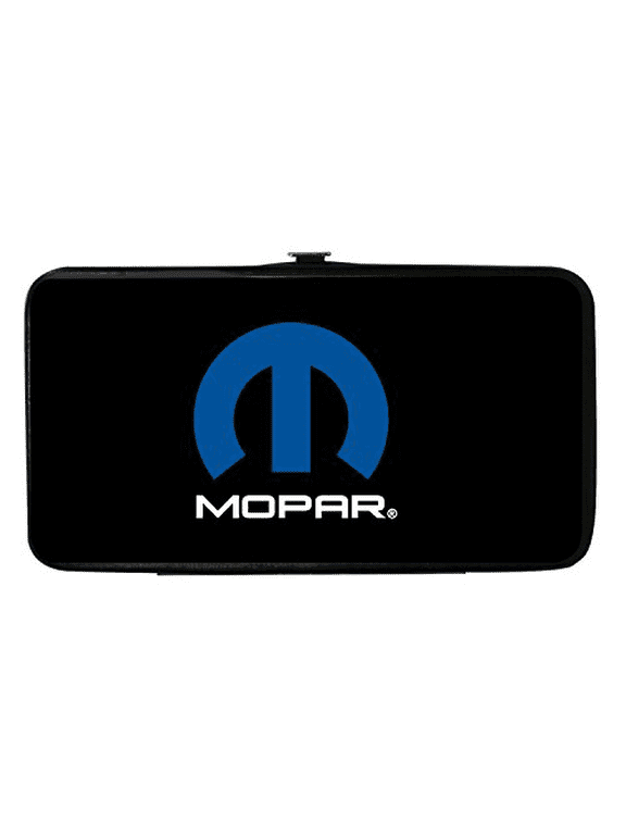 Mopar Wallet, Hinged, Mopar Logo Black Blue White, Vegan Leather