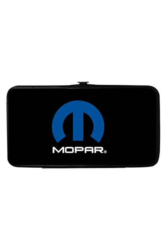 Mopar Wallet, Hinged, Mopar Logo Black Blue White, Vegan Leather