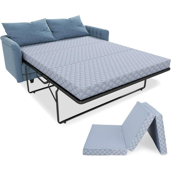Mophoto 4 Inch Foldable Sofa Bed Mattress Memory Foam Replacement,Pull Out Couch for Sleeper Couch Beds Guest, RV Travel, Camping(Sofa Not Included)