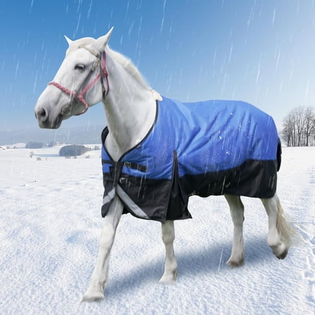 Mophoto 75” Winter Horse Blanket,1200D Waterproof Poly Breathable Warmth,Durable Tear-Resistant Thick with Snuggit 220G Filling Horse Turnout Blanket