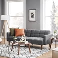 thumbnail image 1 of Mopio Aaron Futon Twin Size Convertible Sofa Sleeper Futon with Arms Split Back Design 77.5" Dark Gray Fabric, 1 of 8